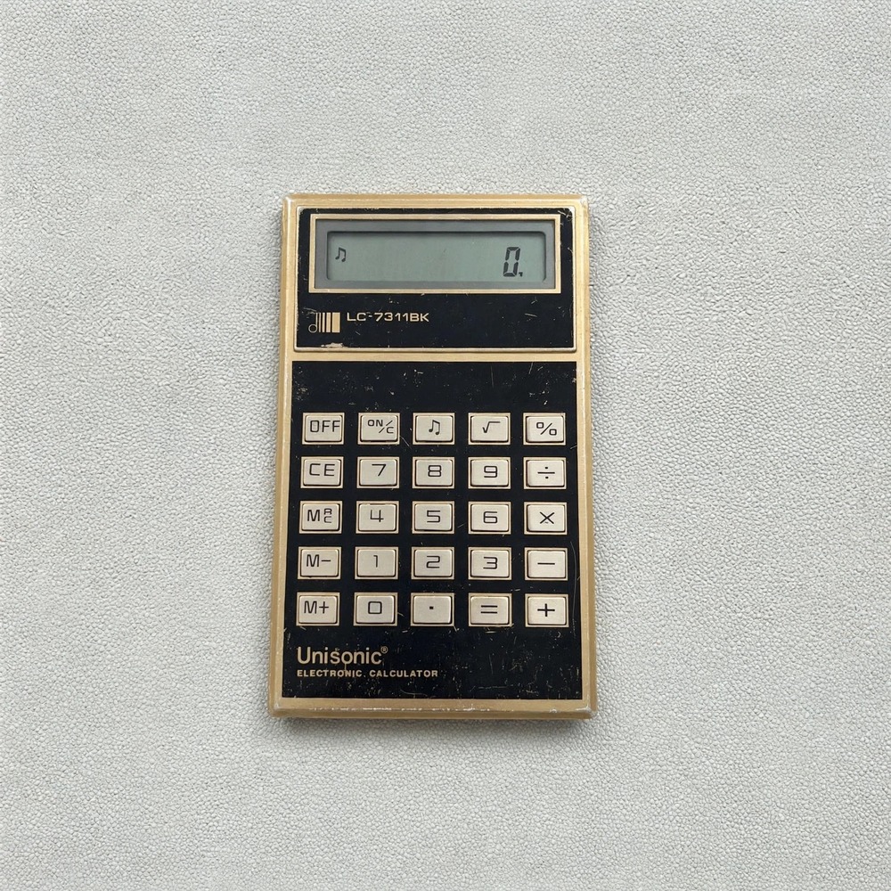 Vintage Unisonic LC-7311BK Musical Calculator Melody Note Function Taiwan Works